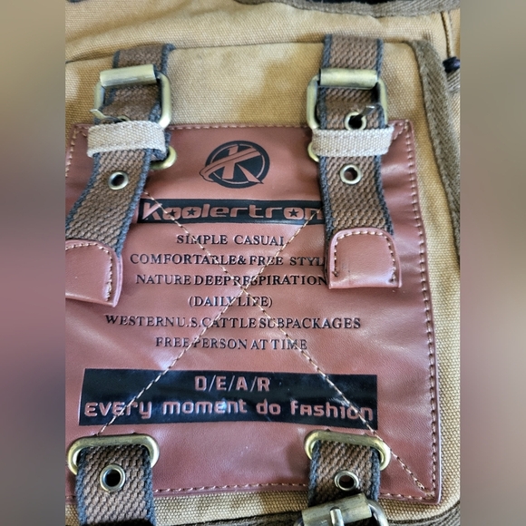 Koolertron Canvas Tan and Brown  Bag - Picture 3 of 9
